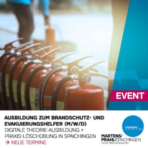 Ausschreiben "Ausbildung / Auffrischung Brandschutz- und Evakuierungshelfer" - neue Termine